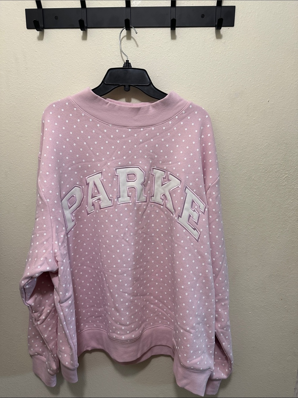 Parke Pink Polka-Dot Mockneck